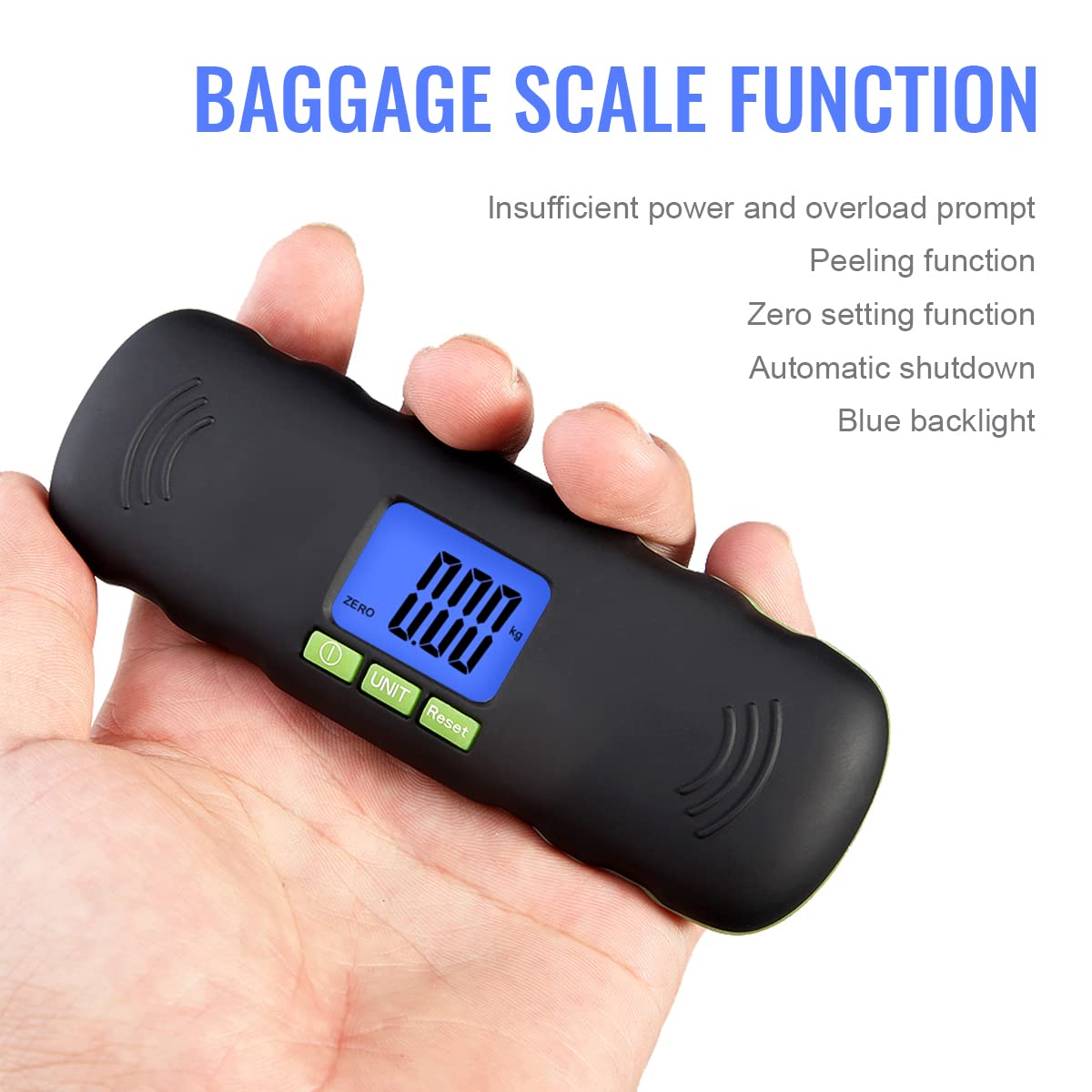 Digital Luggage Scale, 110LB Portable Hanging Baggage Scale with Backlit for Travel,Suitcase Weight Scale with Lock and Hook,Battery Included