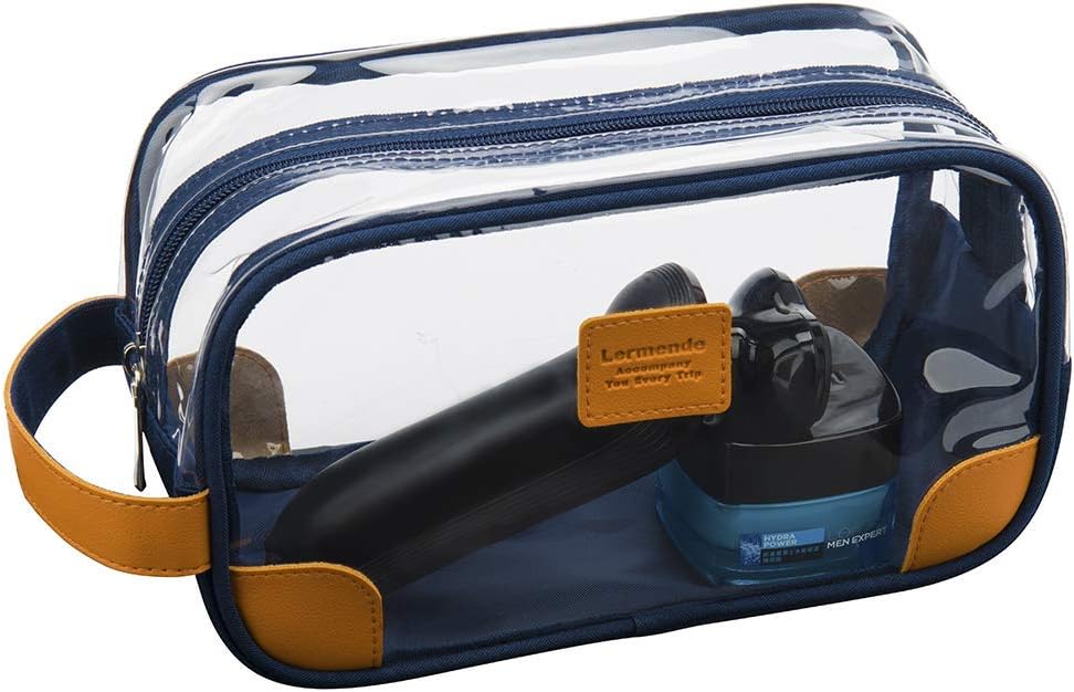 Lermende Toiletry Bag, Clear Shaving Dopp Kit for Men Travel Toiletry Bag with Hand Strap Unisex