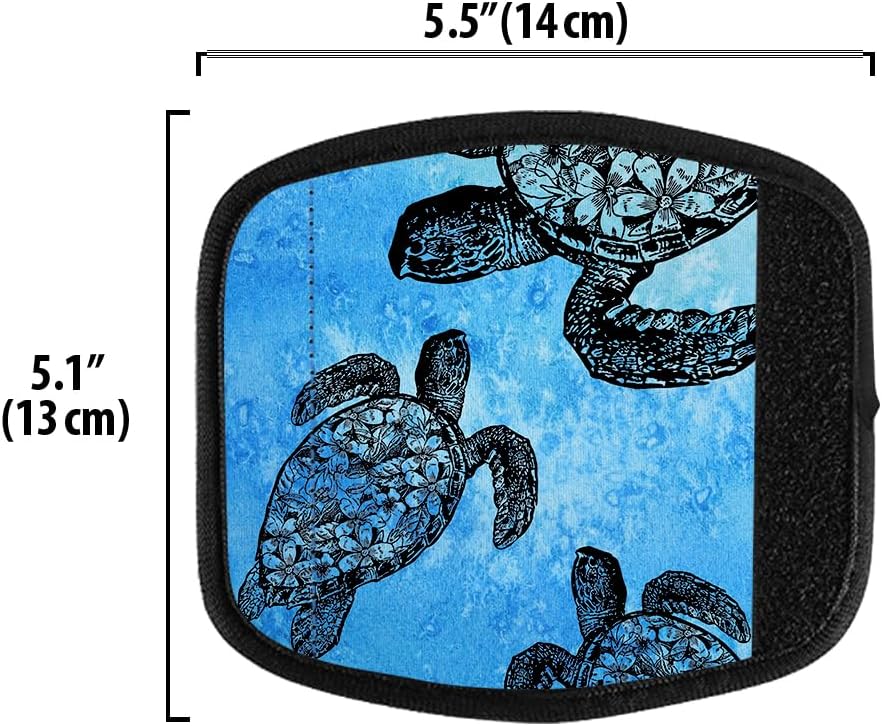 WIRESTER 1Pc Neoprene Luggage Handle Wrap Cover, Grip Luggage Identifier Accessories for Travel Bag Suitcase Luggage - Ocean Sea Turtles