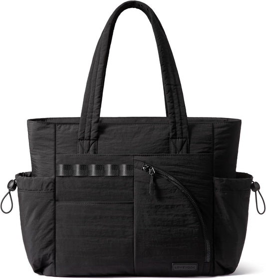 LOVEVOOK Tote Bag for Women, Puffer Bag and Work Bags with Laptop Compartment for Travel, Lightweight Shoulder Bag Handbag