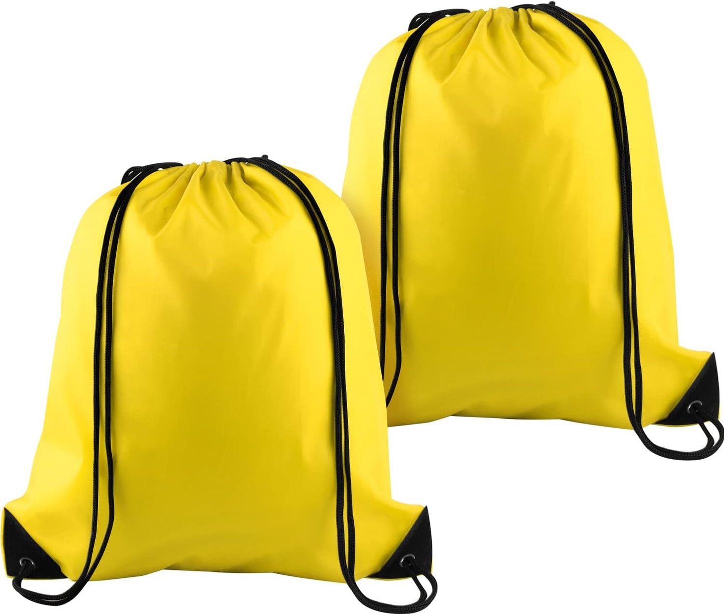 KUUQA 2 Pcs Yellow Drawstring Backpack Drawstring Bag Bulk Sports Cinch Bags String Backpack Storage Bags for Gym Traveling