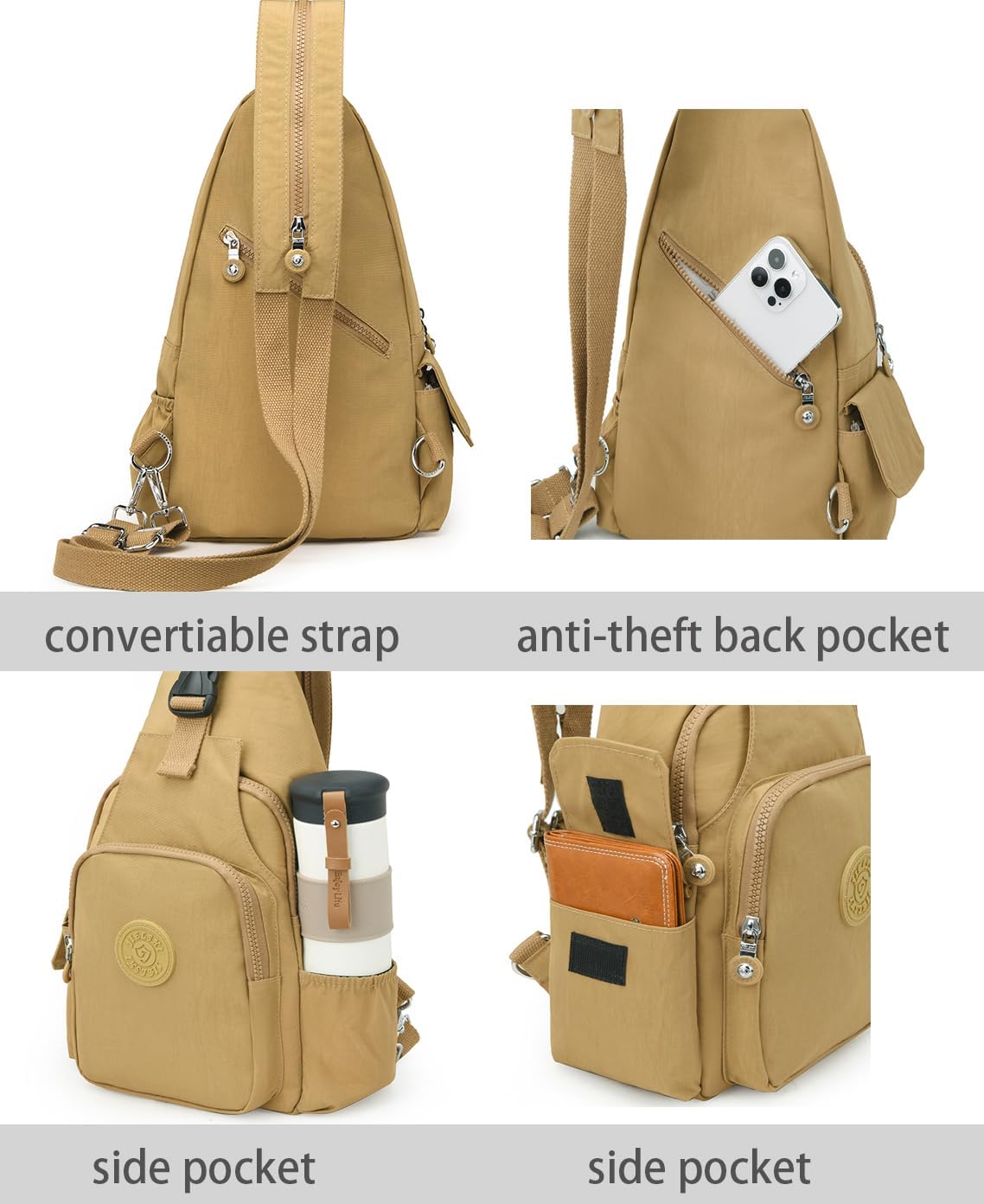 Small Backpack Women Sling Bag Purse Anti-theft Travel Bag Casual Nylon Daypack