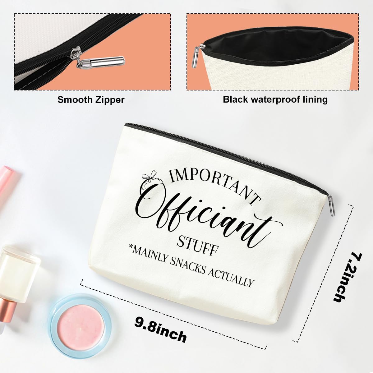 Wedding Officiant Gift Bridal Shower Gifts Engagement Gifts for Couples Makeup Bag Cosmetic Bag for Women Female Lady Friend Coworker Bachelorette Party Officiant Proposal Gift Honeymoon Gifts