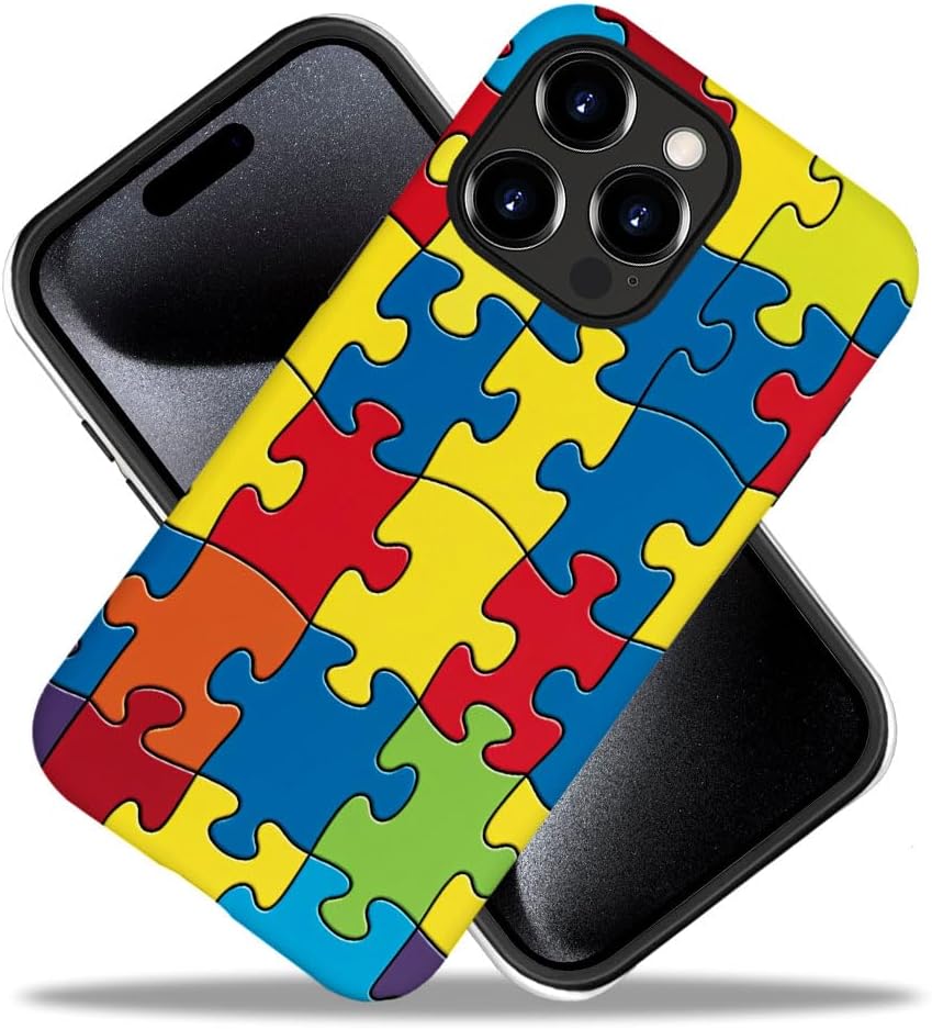 SEized Case Compatible with for iPhone 16 Pro,Color Puzzle Autism Phone Case for Girl Women Boy Men,Durable Protection Phone Case for iPhone 16 Pro