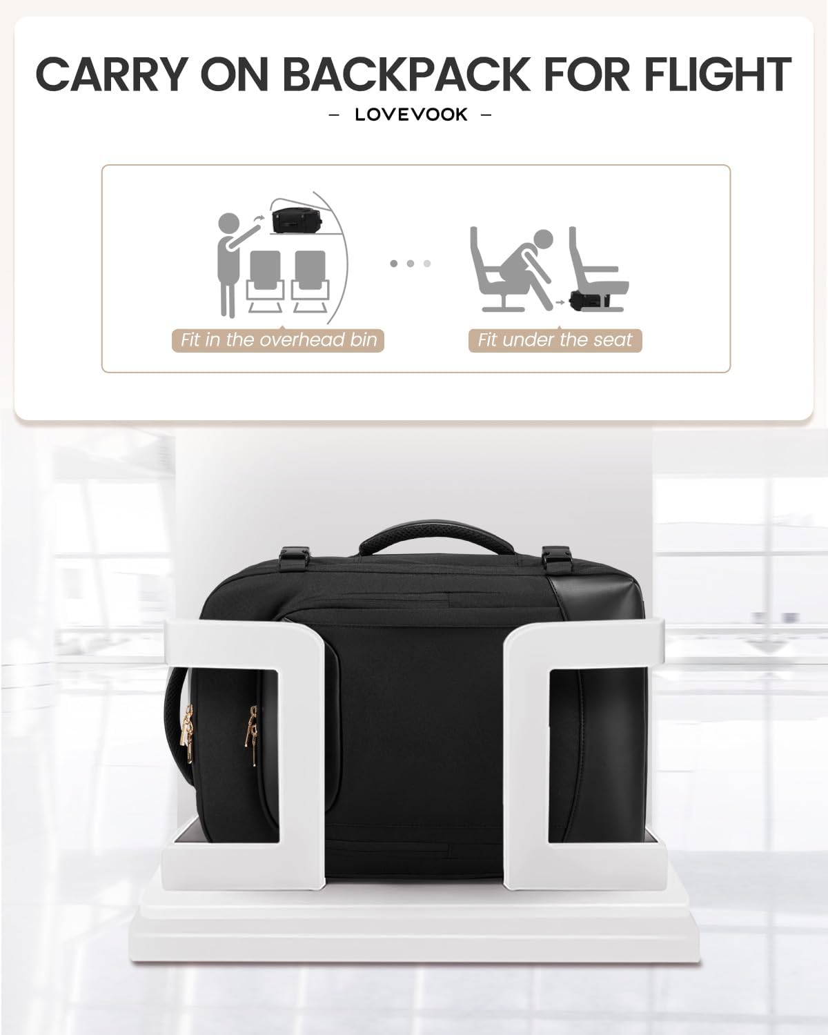 LOVEVOOK 50L Travel Backpack for Women Men, Large Carry on Backpack for Airplanes TSA Personal Item