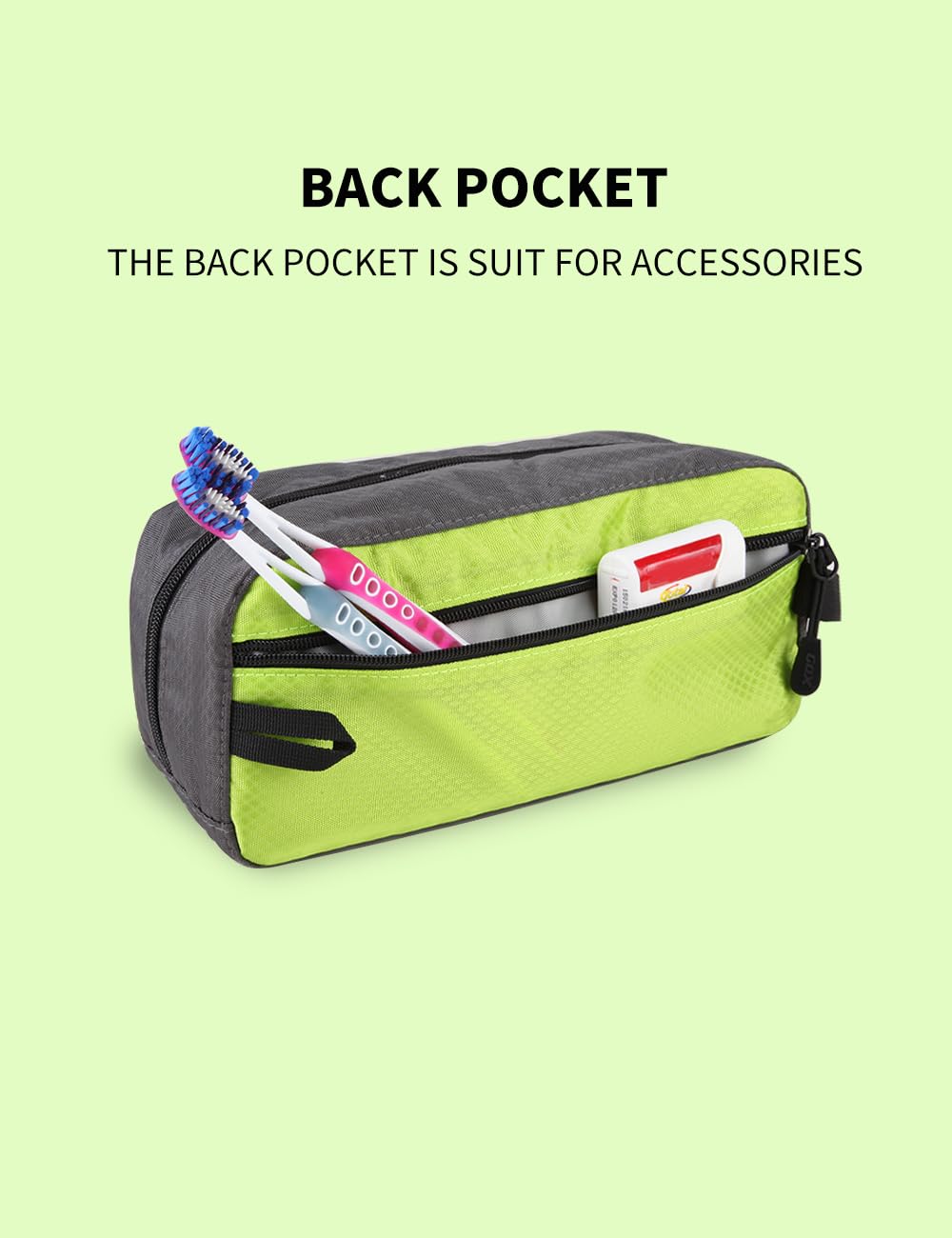 GOX Premium Toiletry Bag, Dopp Kit Case For Travel, Multifunction Organizer Pouch (Green/Grey)