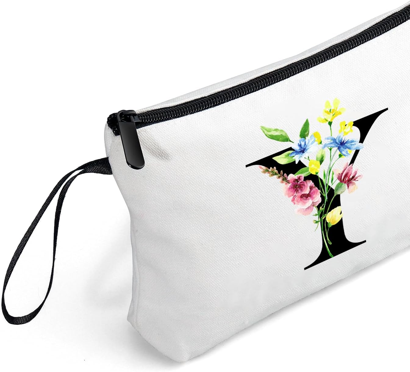 SEAMOON Women Birthday Unique Initial Funny Gifts for Teenage Girl Sister Friends Bridesmaid Personalized Travel Make up Cosmetic Bag with Mirror Valentines Mothers Day Christmas Graduation Y