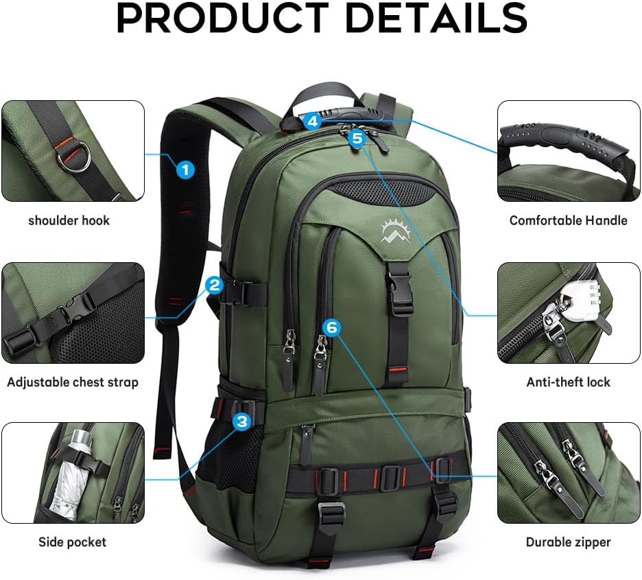 KAKA Travel Backpack Fight Approved with 17.3 inch Laptop Lackpack Compartment Outdoor Duffle Bag for men and women