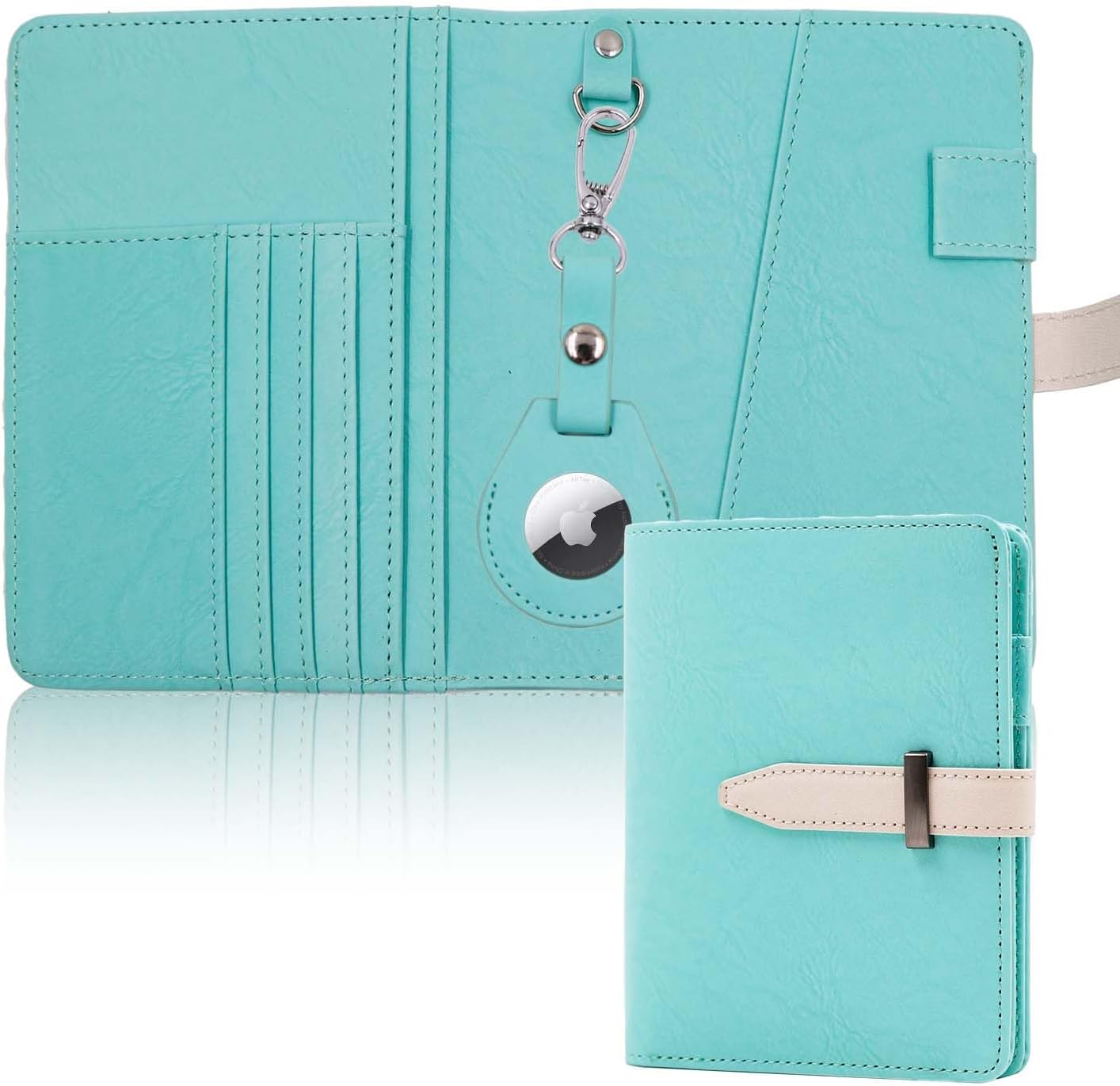 Deziliao Passport Wallets, Mulit-Purpose RFID Blocking Passport Holder AirTag Wallet, Travel