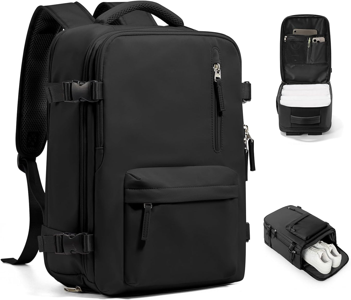 VGCUB Travel Backpack for Women Men for Spirit Airlines Personal Item Bag 18x14x8 Inches Laptop College Waterproof Carry on Flight Approved Work Backpack Mochila de Viaje,Black