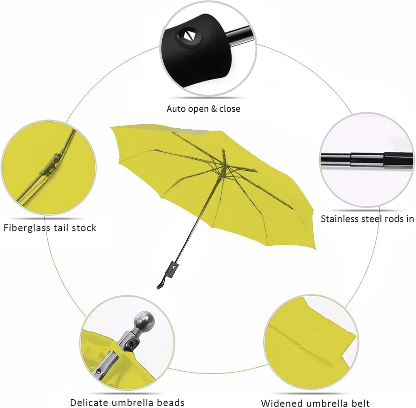 MRTLLOA 42/49 Inch Compact Windproof Travel Umbrella for Rain, Lightweight, Portable, Automatic, Strong, Waterproof Folding Umbrellas for Women, Men and Teenagers