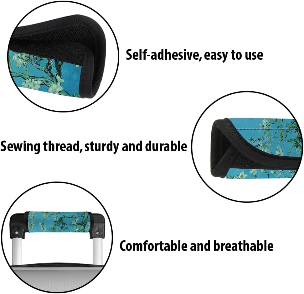 WIRESTER 1Pc Neoprene Luggage Handle Wrap Cover, Grip Luggage Identifier Accessories for Travel Bag