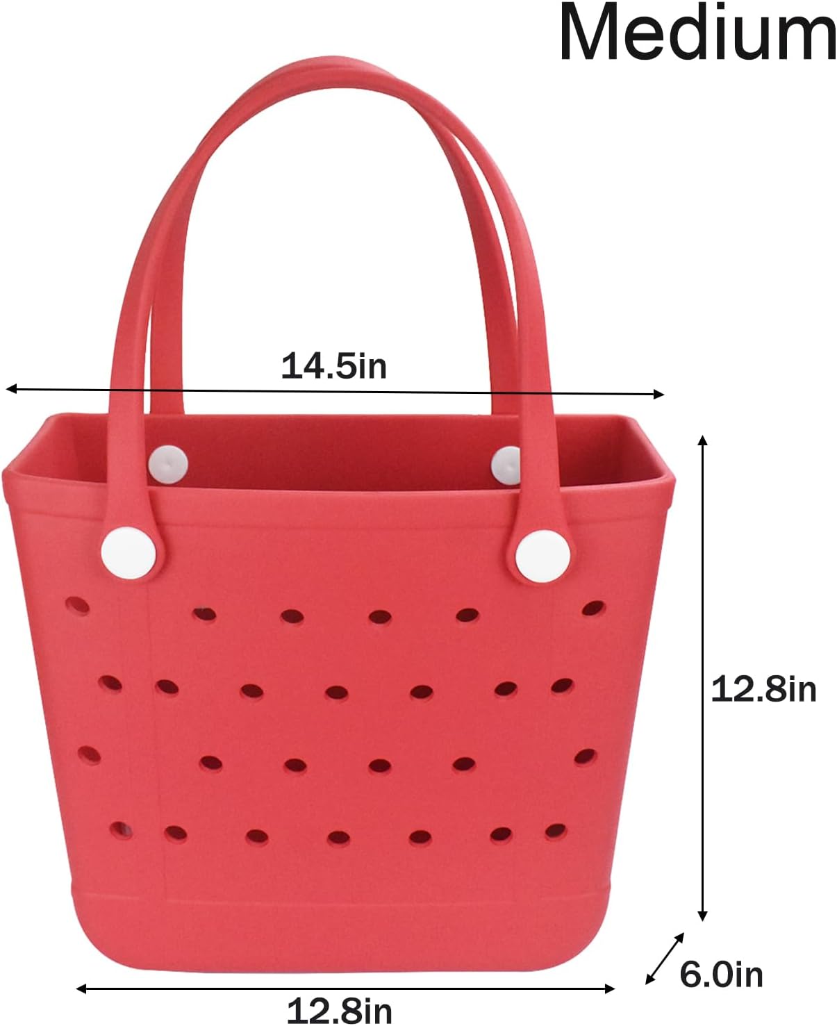 Medium Beach Bag, Waterproof Rubber Beach Bag, Washable Open Tote Bag Durable Tote Travel Bags for Outdoor Sport