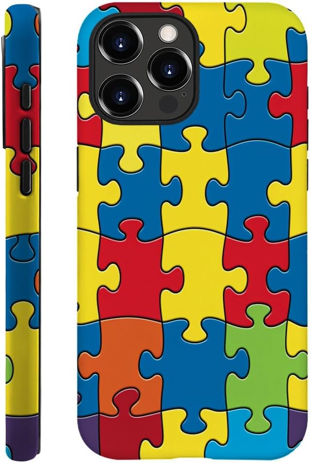 SEized Case Compatible with for iPhone 16 Pro,Color Puzzle Autism Phone Case for Girl Women Boy Men,Durable Protection Phone Case for iPhone 16 Pro