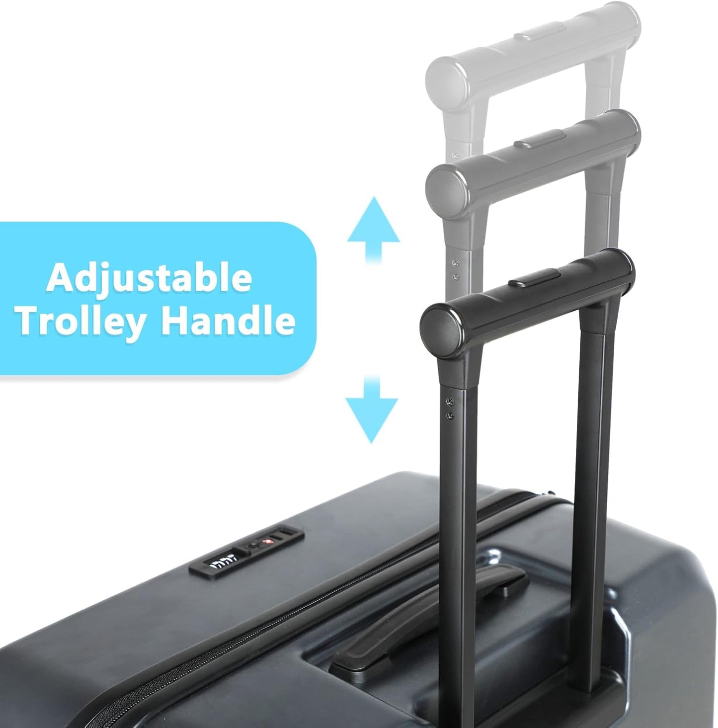 28 Inch Luggage with Spinner Wheels & TSA Lock, Expandable PC Hardside Large Checked Luggage with Top Opening, Durable Lightweight Rolling Suitcase, Gray