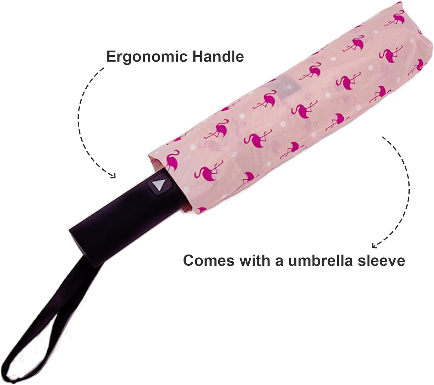 Nollia Windproof Automatic Travel Umbrella, Compact Portable with Reinforced Ribs for Sun & Rain