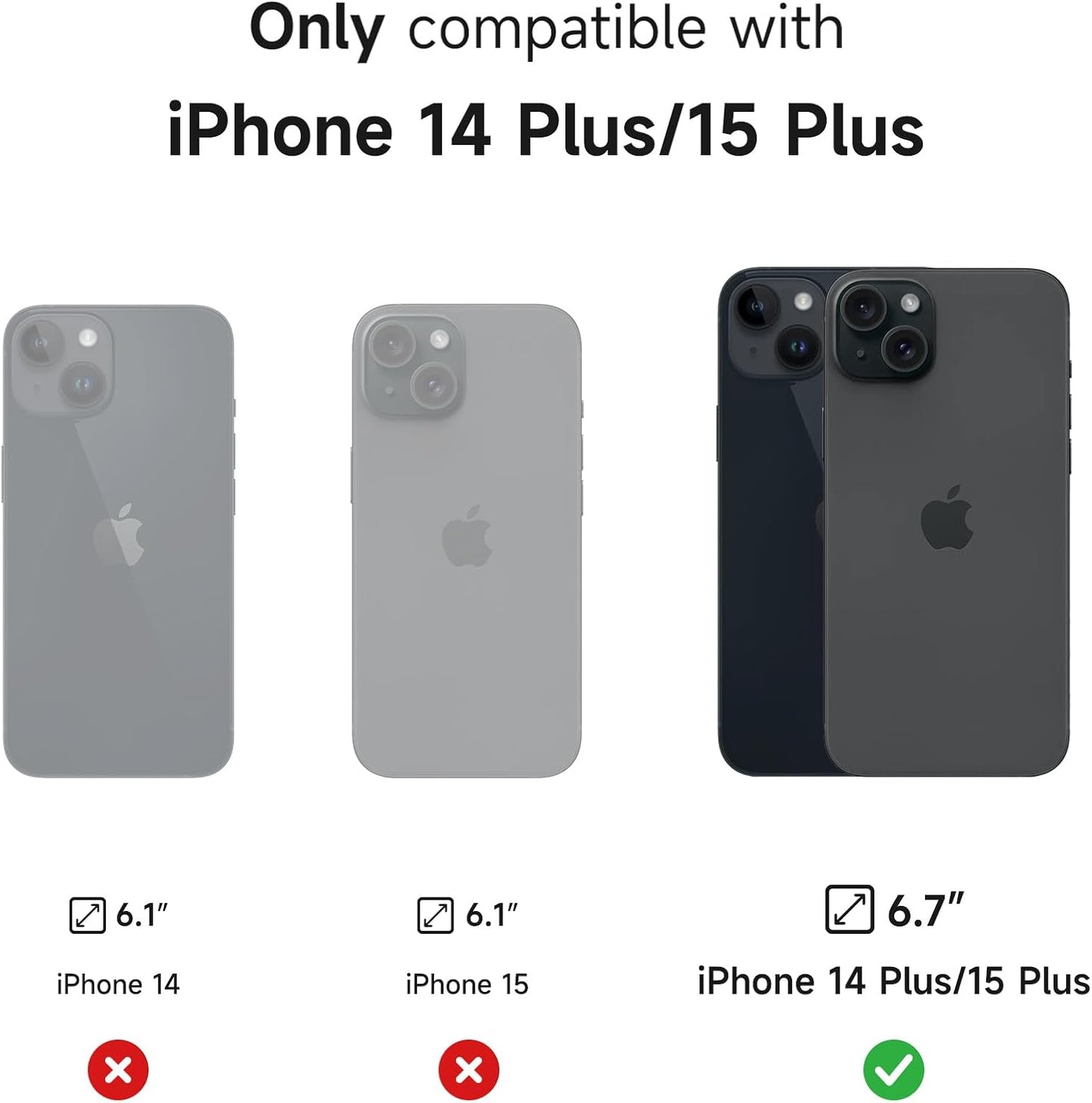 SURITCH for iPhone 14 Plus/15 Plus Case with Magnetic Camera Slide Cover and Adjustable Kickstand