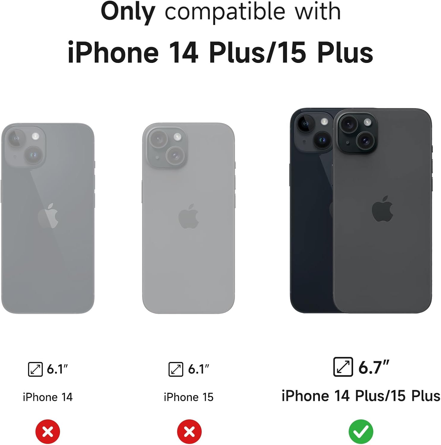 SURITCH for iPhone 14 Plus/15 Plus Case with Magnetic Camera Slide Cover and Adjustable Kickstand