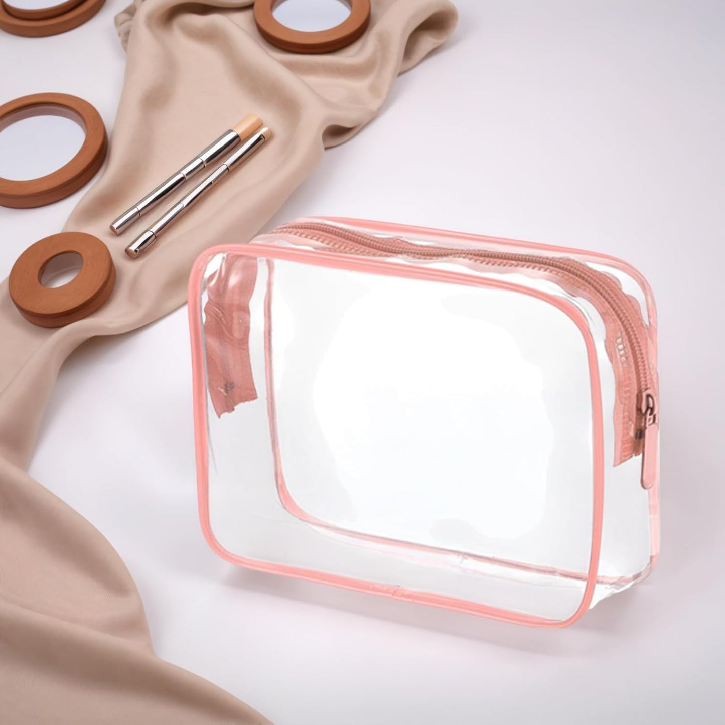 20 Packs Clear Cosmetics Bags for Women Men Waterproof Toiletry Bags PVC Makeup Bags Organizer Case
