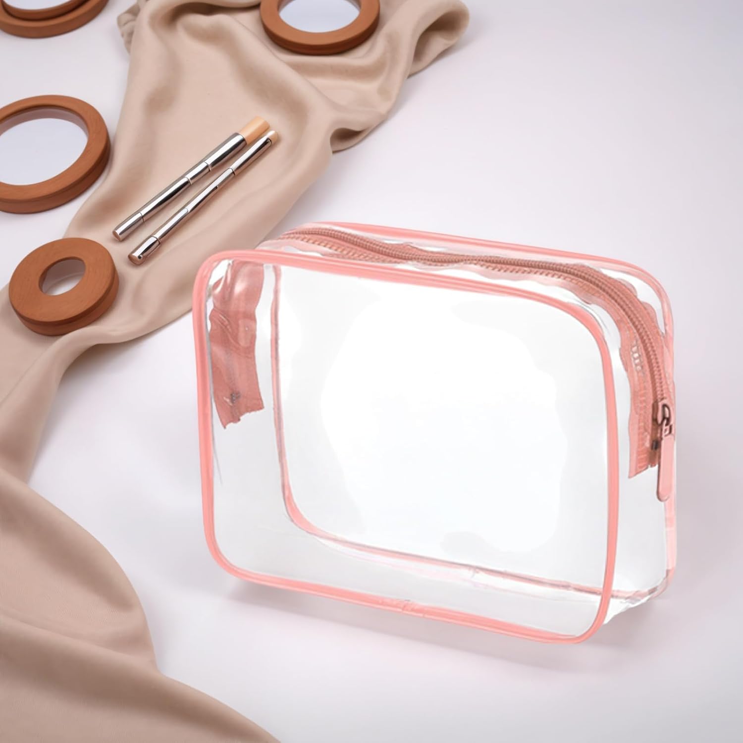 20 Packs Clear Cosmetics Bags for Women Men Waterproof Toiletry Bags PVC Makeup Bags Organizer Case