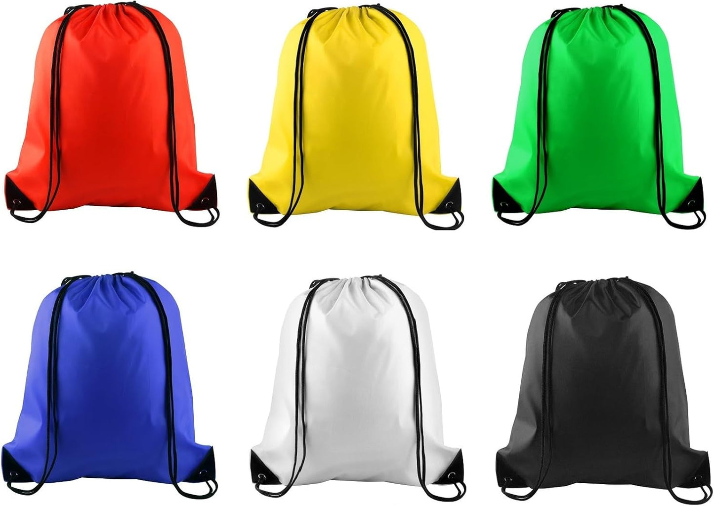 PLULON 6 Pcs Drawstring Bags Bulk Drawstring Backpack String Backpack Cinch Sack Sport Gym Backpack Bags for Yoga Traveling Outdoor Sports (mixed colors)