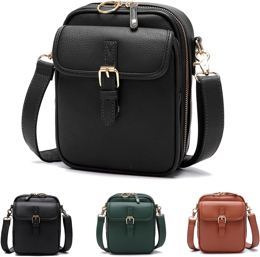 ChuLian Vintage Crossbody Bag For Women Men Small Messenger Bag Crossbody Handbags Large Shoulder Bags With 10 Card Slots