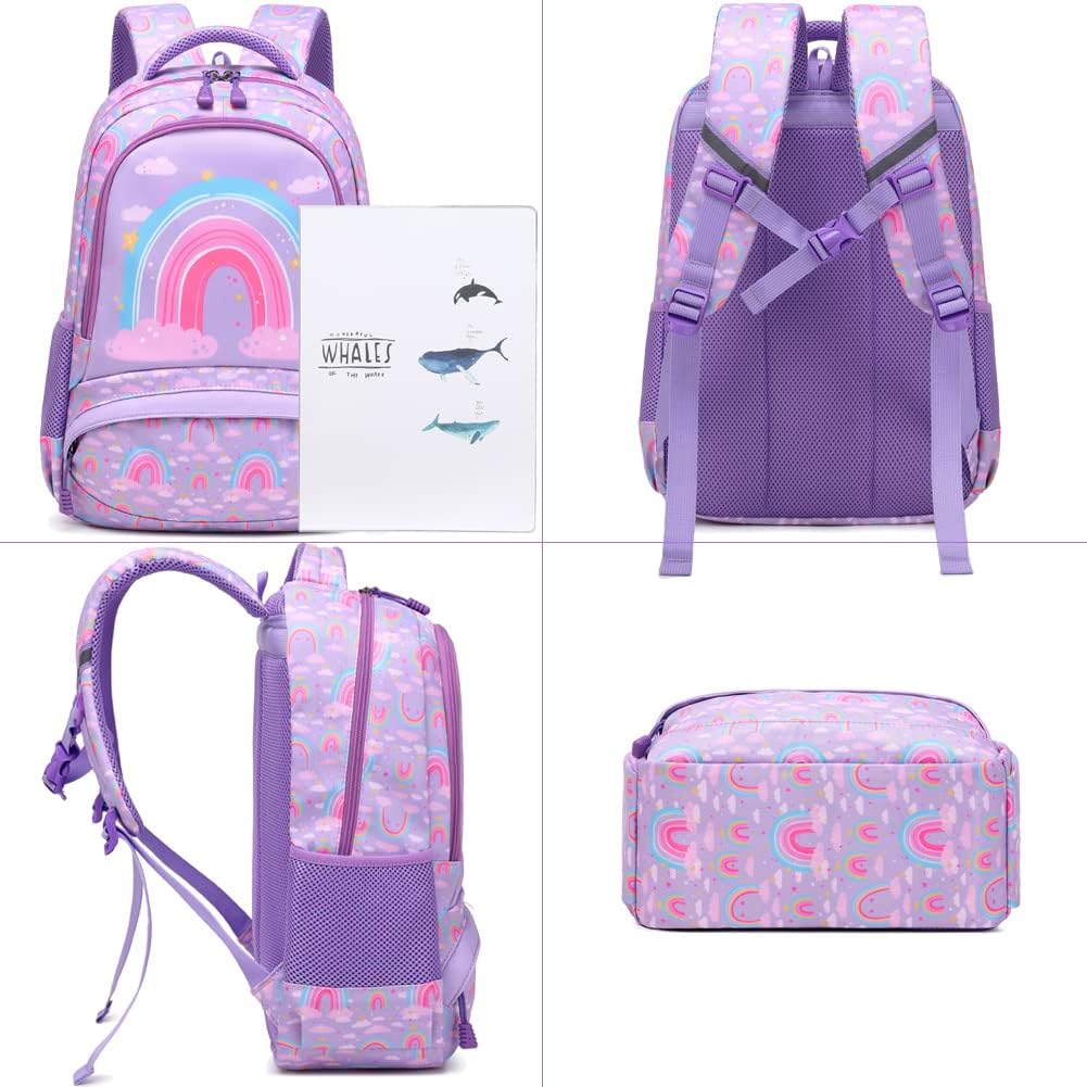 Meisohua Girls Backpack with Lunch Box 3 in 1 Set Kids Backpack for Girls Preschool Kindergarten Elementary School Backpack