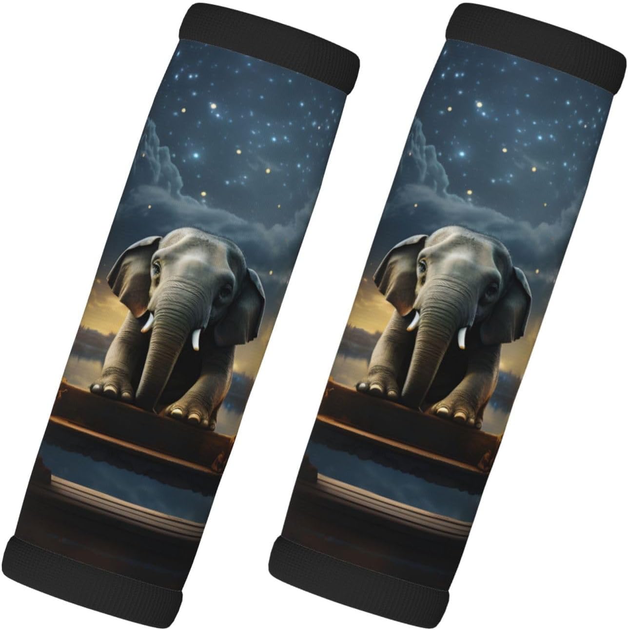Luggage Handle Wraps Galaxy Sky Star Animal Elephant Luggage Identifiers Soft Neoprene Luggage Handle Wraps For Suitcase Trolley Handle Grip Cover 2 Pack Luggage Tags