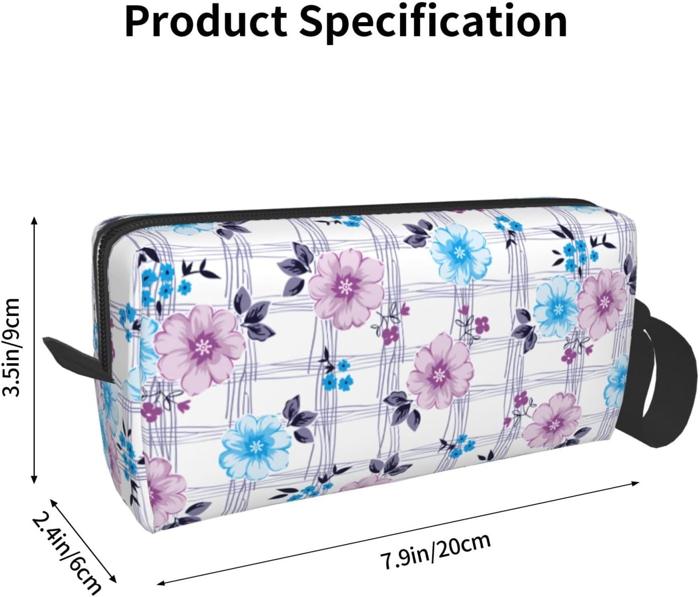 Pastel Floral Bloom Makeup Bag Small Compact & Durable Travel Cosmetic Bag Organizer Oxford Fabric Impact-Resistant Multi-Purpose Storage Perfect for Travel, Gym, Daily Use