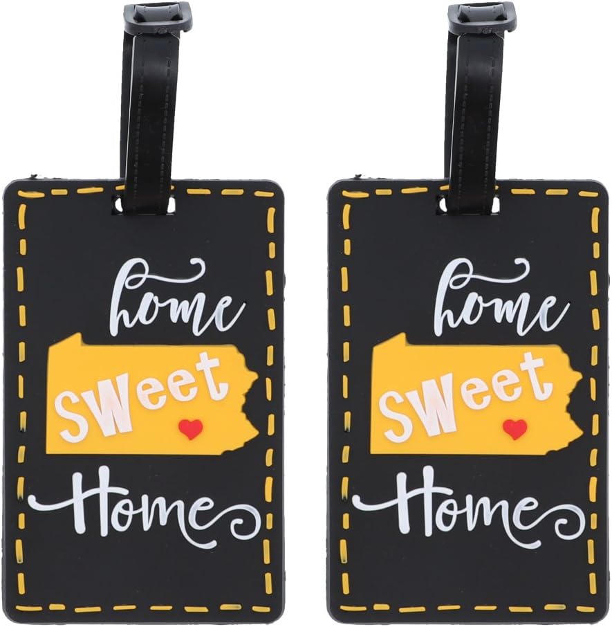 SandT Collection Home Sweet Home Luggage Tag - Set of 2 Funny & Unique Suitcase ID Holder