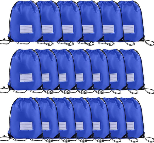 20 Pcs Drawstring Bags,Bulk Draw String Backpack, DIY Gym Sports Cinch Bag Sackpack for Women Men, Royal Blue