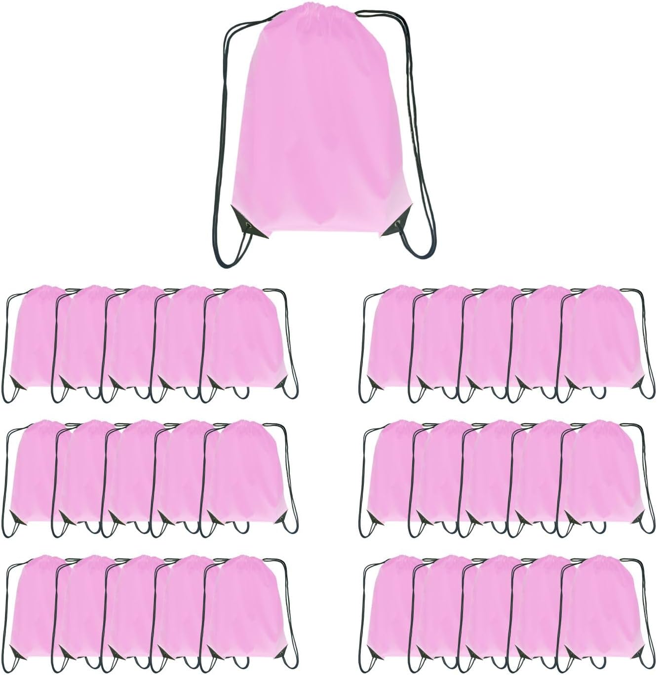 Drawstring Backpack Bulk 30 Packs Draw String Backpack Bags DIY Gym Sports Traveling Trip ride Pedestrianism Yoga Cinch Bag Sackpack Drawstring (pink)