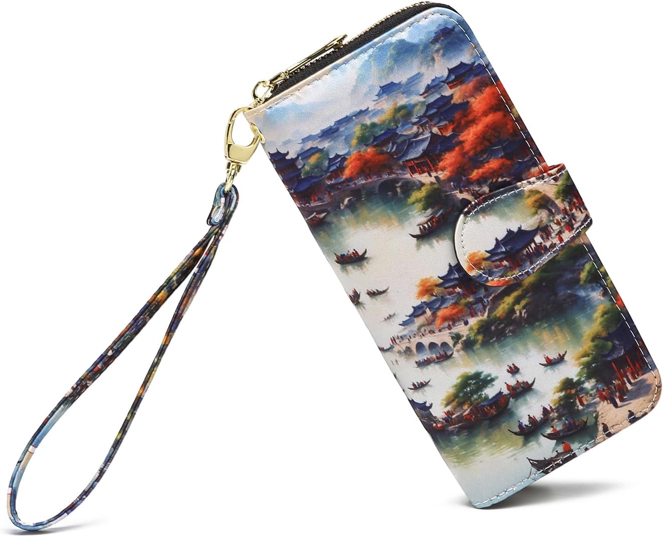 Women Wallet Card RFID For Womens Holder Blocking Credit Small Zipper Purse Pocket Bifold Slim Coin ID Ladies Wristlet Clutch Large Capacity Window Case Travel Zip Women's