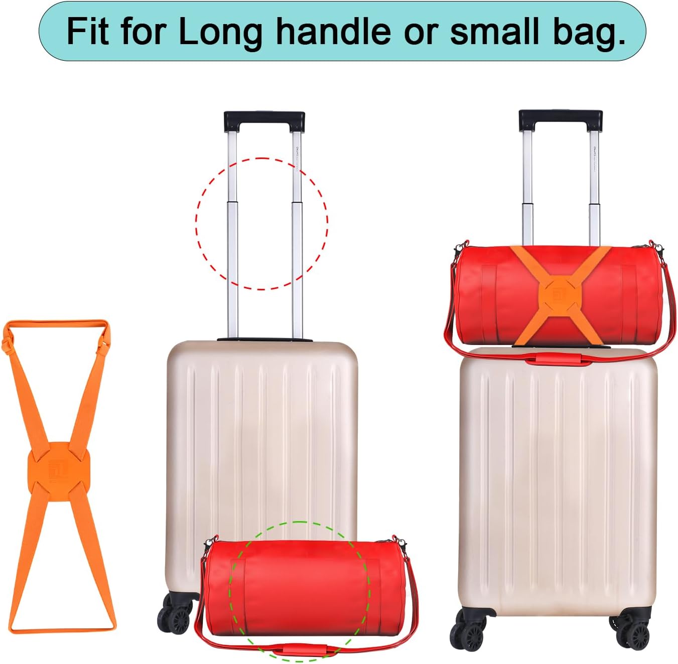 Luggage Straps Bag Bungees for Add a Bag Easy to Travel Suitcase Elastic Strap Belt (Black) …