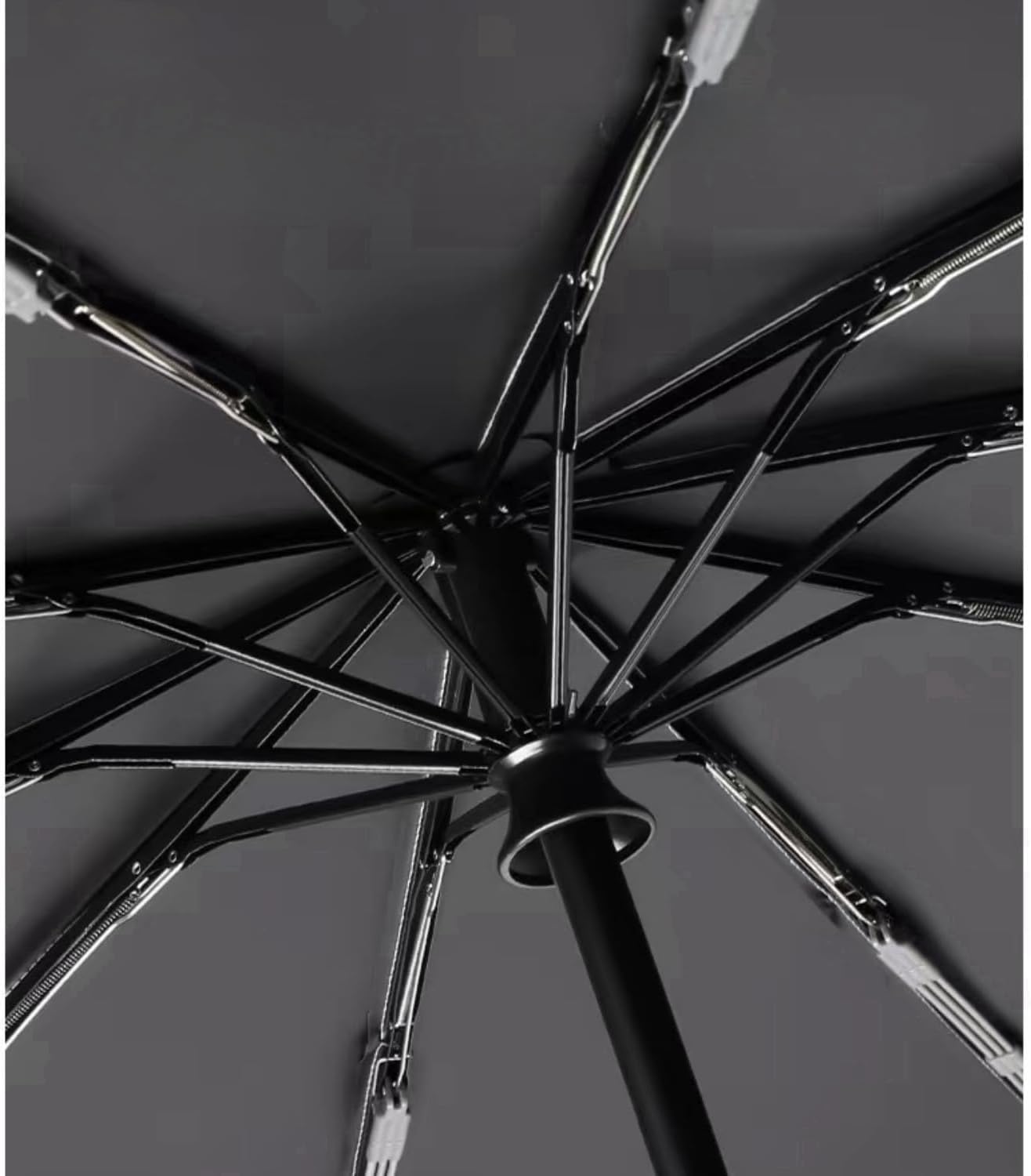 Foldable Umbrella for Travel,42“ Lightweight Automatic Open Close Umbrella, 10 Ribs Portable Rain Sunshine Wind Proof Black