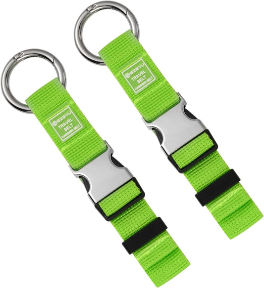 2PCS Add a Bag Luggage Strap Jacket Gripper,Heavy Duty Luggage Straps Carry-on Baggage Suitcase Straps Belts Travel Accessories (Green)