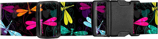 Luggage Straps for Suitcases, Adjustable Travel Belt, Durable Wide Luggage Strap, Cute Suitcase Strap Identifiers with Buckle, Bag Straps for Luggage, Colorful Dragonfly