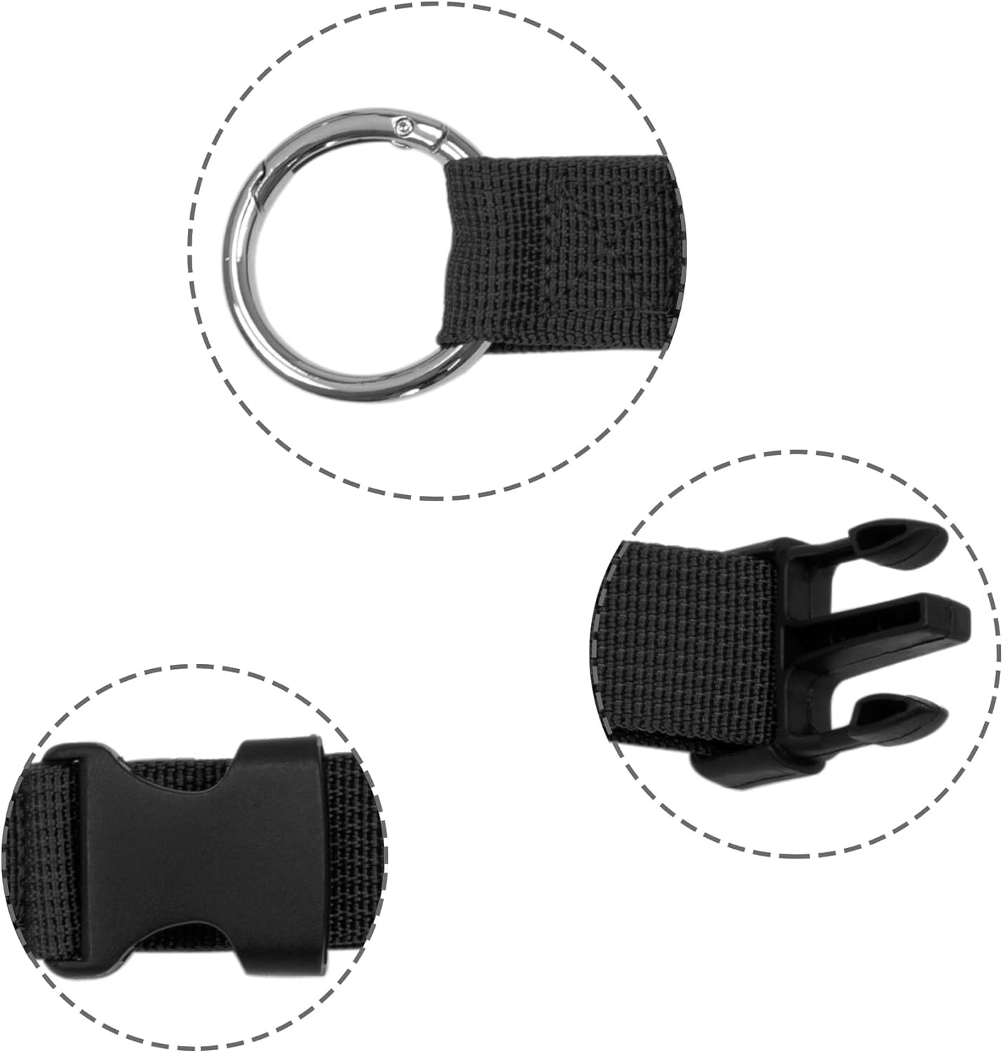ZANQANO 3PCS Add a Bag Luggage Straps Jacket Gripper Heavy Duty Baggage Suitcase Belts Travel Accessories Adjustable, Black
