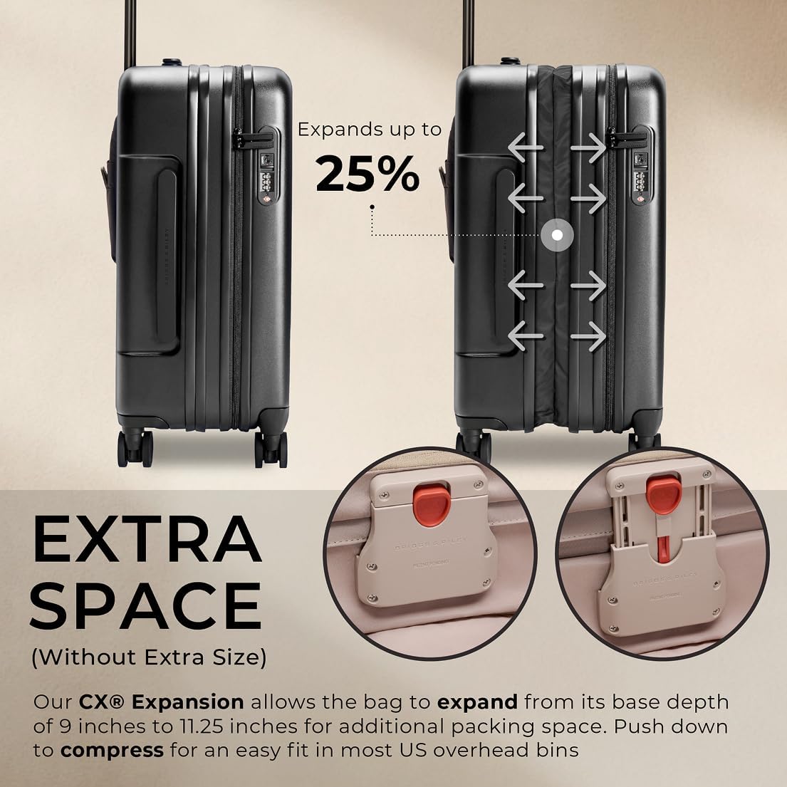 Briggs & Riley Essential 22" Carry On Expandable Spinner - Luggage for Travel, Suitcases with