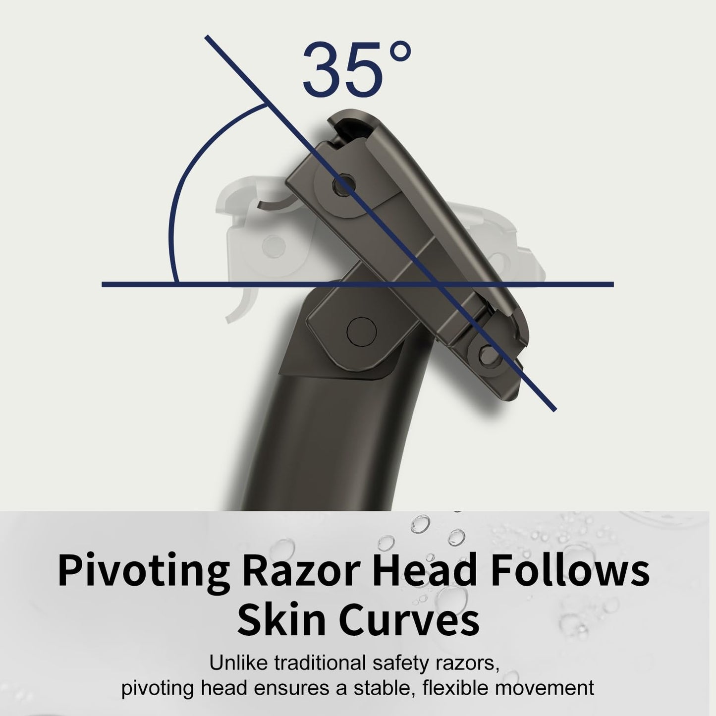 Razors for Men, Dual-Blade Safety Razor with Pivoting Head, Reusable Metal Shaving Razor, with 10 Double Edge Blades, Smooth Close Shave, Matte Black