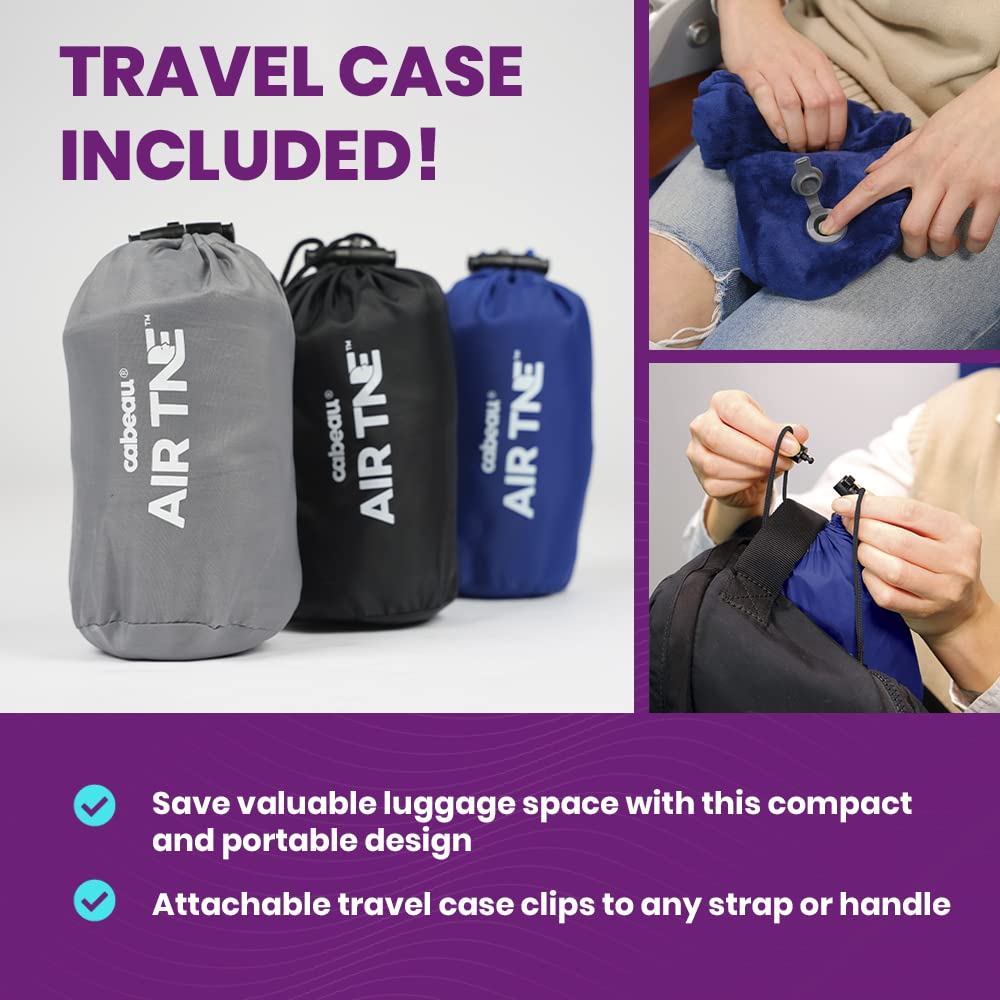 Cabeau Inflatable Travel Pillow – Air TNE – Adjustable, Lightweight, and Supportive for Sleeping on