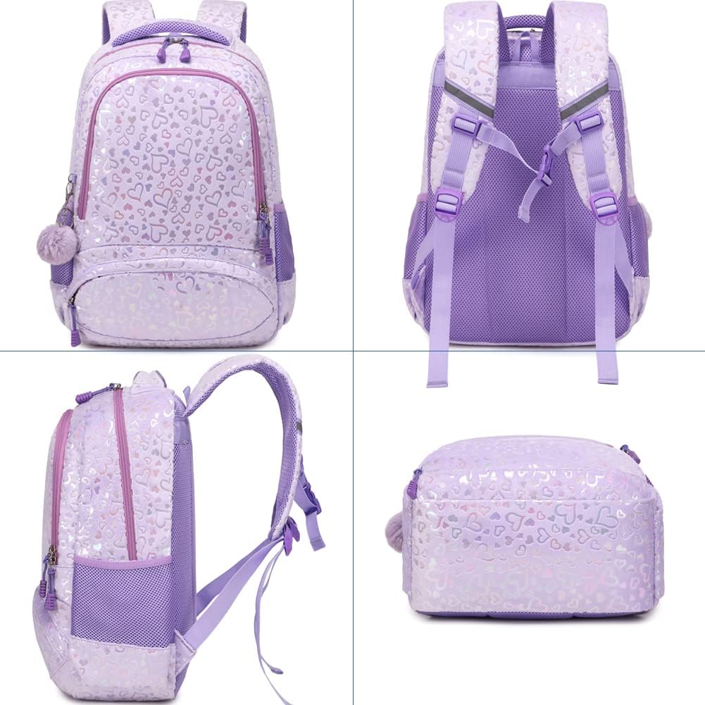 School Backpack for Girls Large Fluffy Bookbag for Kids Teens School Bags for Girl Primary Middle School Casual Daypack