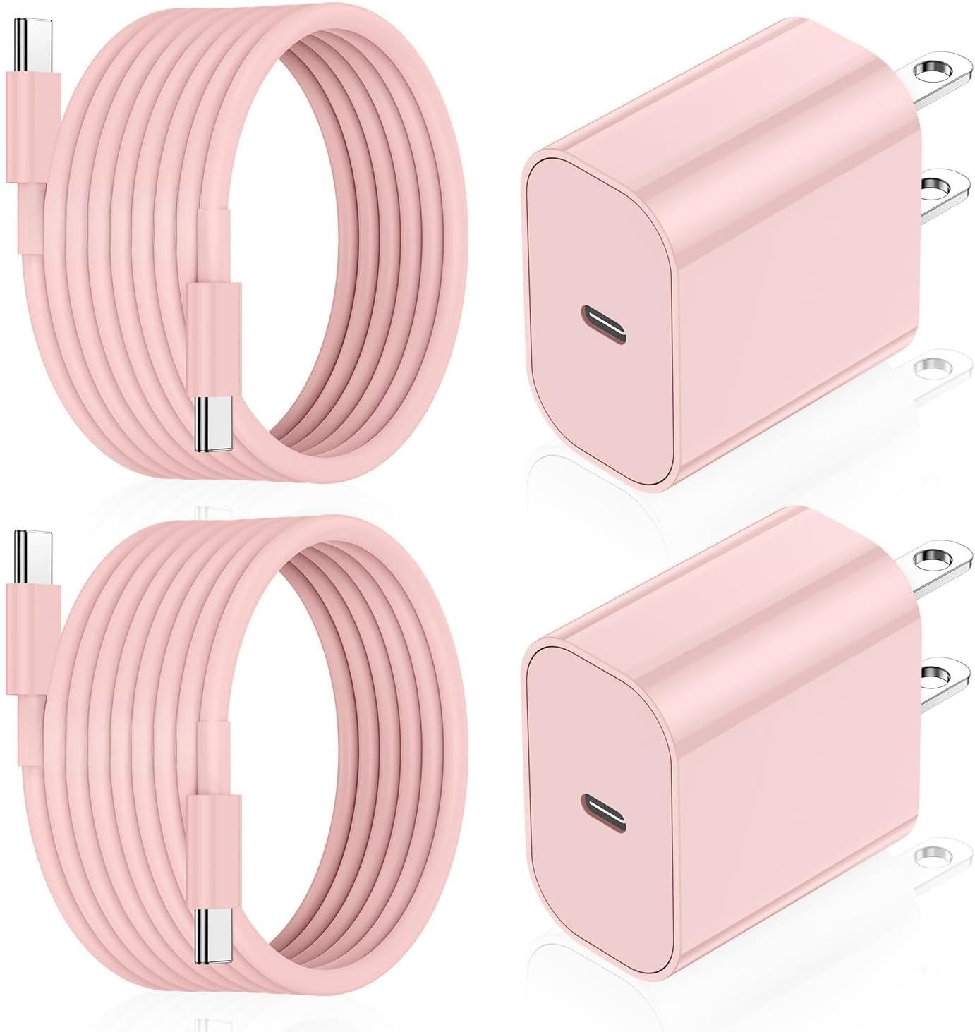 iPhone 17 16 15 Fast Charger Block and 10ft USB C to C Cable Cord Long for Apple iPhone 17 Pro Max/17 Air/16e/16 Plus/15/iPad Mini/Samsung,Type C Wall Charging Power Adapter Plug Cube Brick-Pink