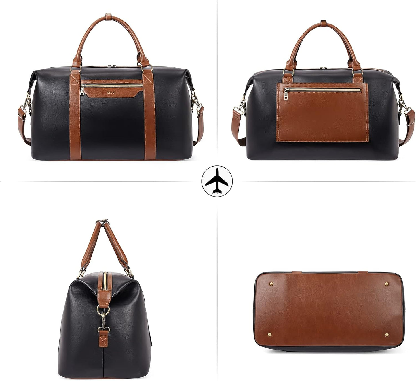 CLUCI Weekender Bag for Women Travel Leather Duffel Bag Carry on Overnight Bag