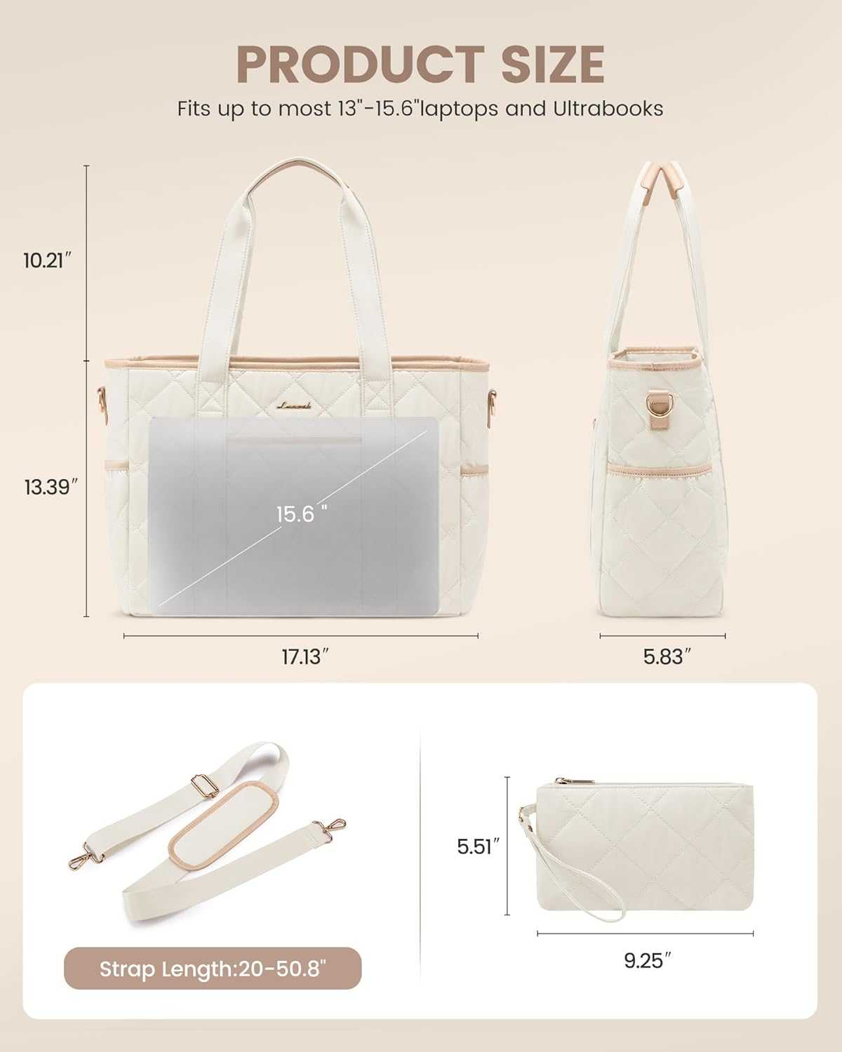 LOVEVOOK Tote Bag for Women, Puffer Work Tote Bag with Zipper, Quilted Nurse Teacher Shoulder for Daily,Travel,Gifts for Her