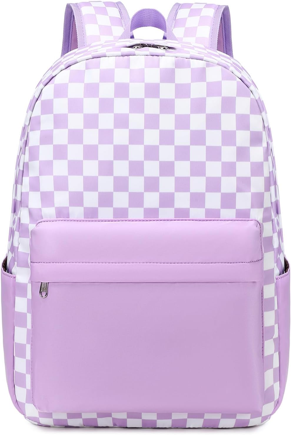 Checkered Backpack - School Backpack for Kids, Large Capacity, Waterproof, Lightweight, Black