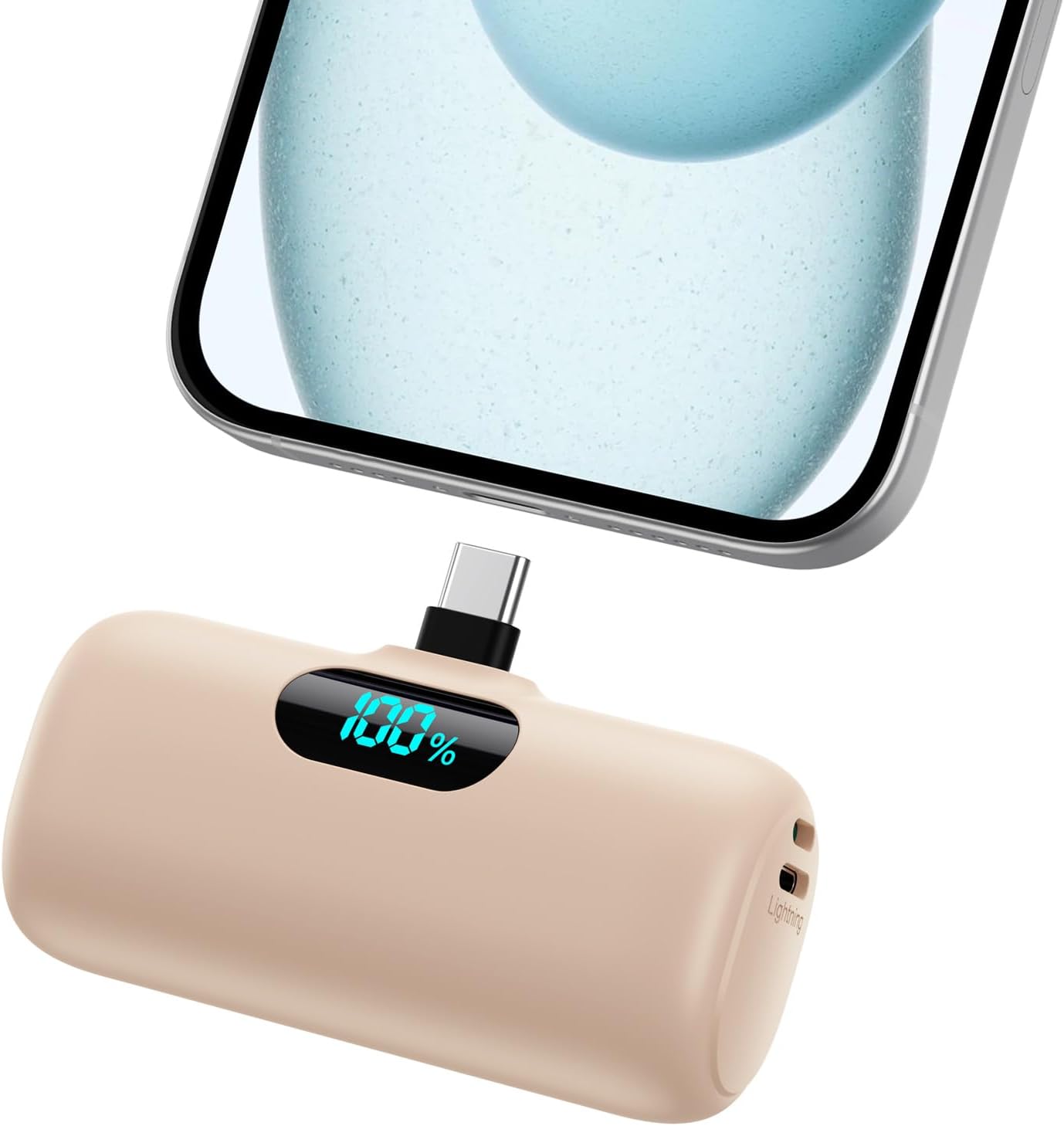 Mini Portable Charger USB C Power Bank,Upgraded 5000mAh PD Fast Charging Battery Pack Built-in USB-C Connector Travel Essential for iPhone17/17Pro/17Pro Max/Air/16 Plus/16Pro Max/15 Series,Android etc