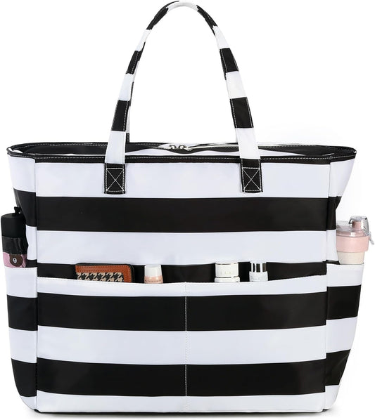 Bluboon Waterproof Beach Tote Pool Bags for Women Ladies Extra Large Carry On Bag With Wet Compartment for Weekender Travel