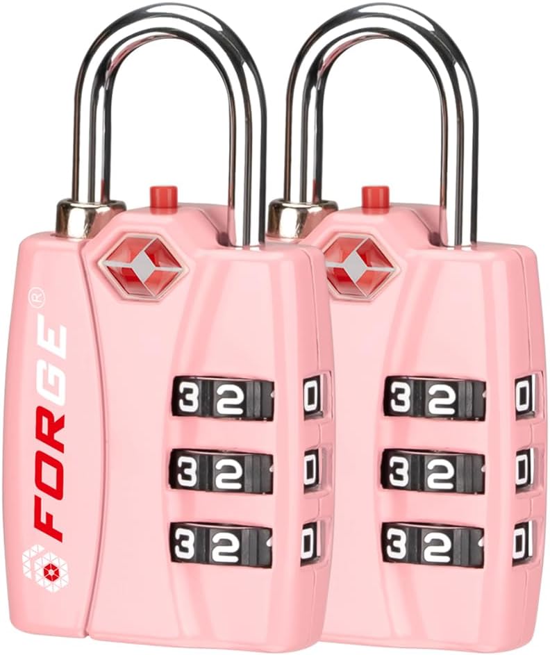 Forge Luggage Locks TSA Approved Luggage Locks, Small TSA Locks with Zinc Alloy Body, Open Alert