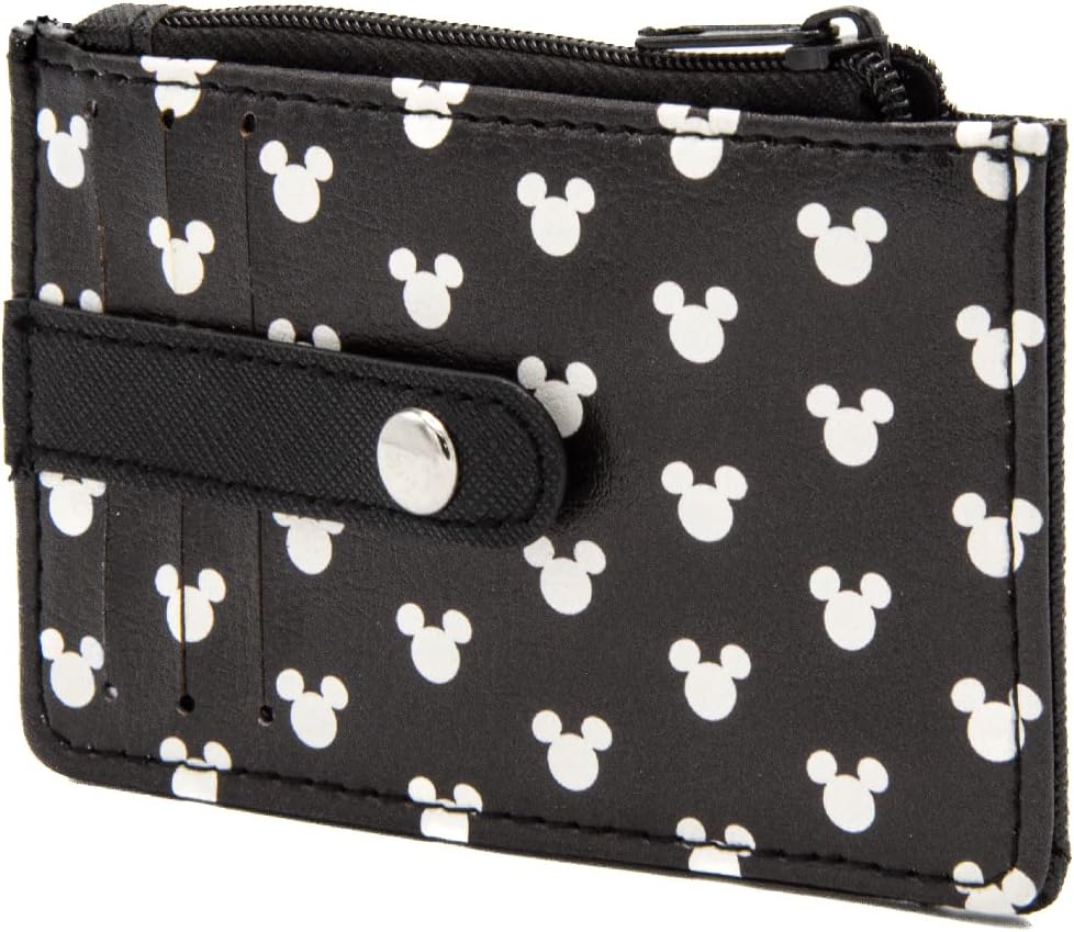 Buckle-Down Women's Wallet ID/Card Holder-Mickey Mouse Head Monogram Black/White, 4.5" x 3.0"